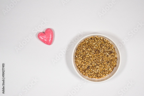 ゴマ畑に現れたハート（sesame and heart） photo