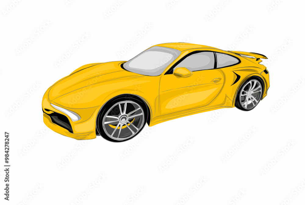 yellow sports car image on white background yellow sports car image on white background