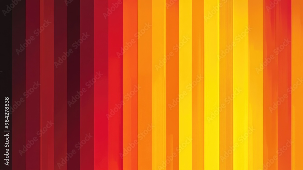 Line art illustration featuring color strips in a gradient from red to yellow Line art illustration featuring color strips in a gradient from red to yellow