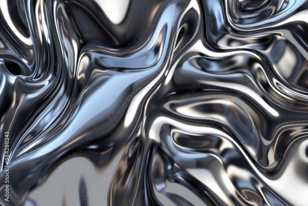 Abstract Metallic Texture: Silver Chrome Liquid Background Abstract Metallic Texture: Silver Chrome Liquid Background