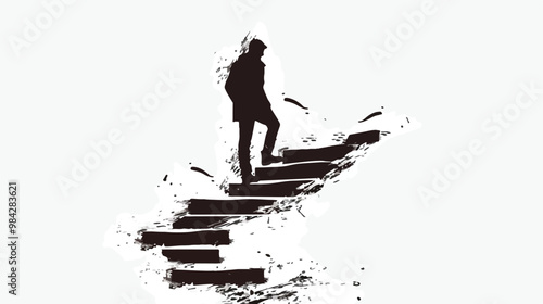 Giant Steps Hand Drawn Vector Isolated Image