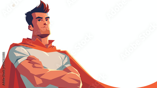 Powerful and Determined Flat Style Vector Illustration