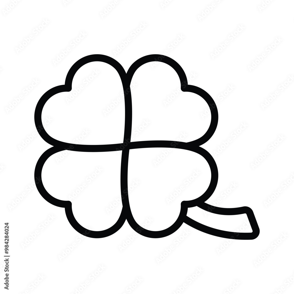 A four petals flower, sign of luck, clover icon, premium vector design of game character A four petals flower, sign of luck, clover icon, premium vector design of game character