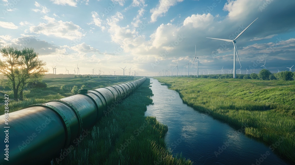 Combination of Renewable and Traditional Energy Sources in Scenic Landscape Combination of Renewable and Traditional Energy Sources in Scenic Landscape