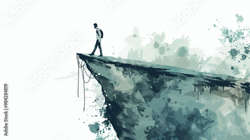 Persistence and Determination Concept Illustration with Hand-drawn Mixed Media Vector Design