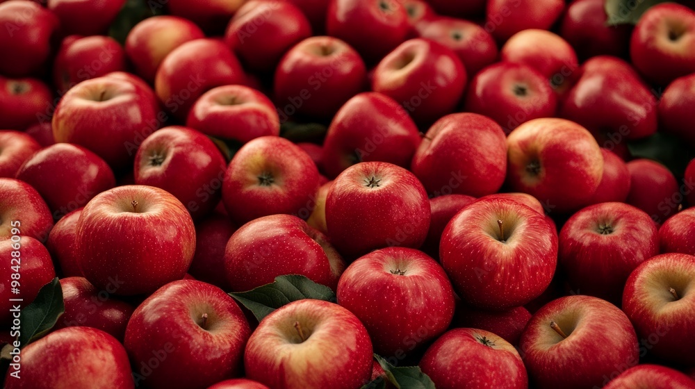 An abundance of red apples. succulent and succulent. Apple background. superior quality image An abundance of red apples. succulent and succulent. Apple background. superior quality image