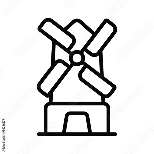 A windmill, harnessing wind power and adding charm to the garden