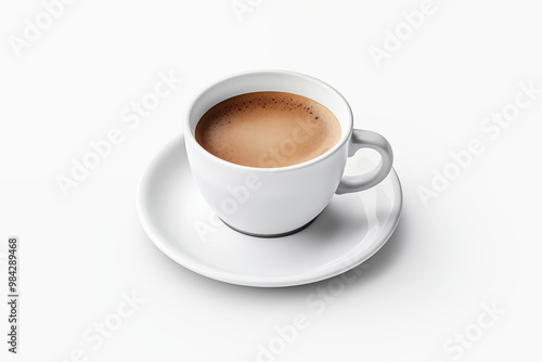 Cup of coffee on white background. PNG. Cut out. Coffee related themes. Coffee sale. Coffee purchase. Image for graphic designer. Image for flyers. Image for website.
