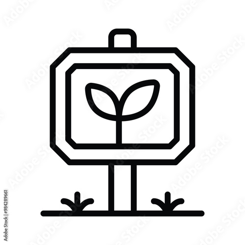 A garden sign board for labeling plants or directing visitors