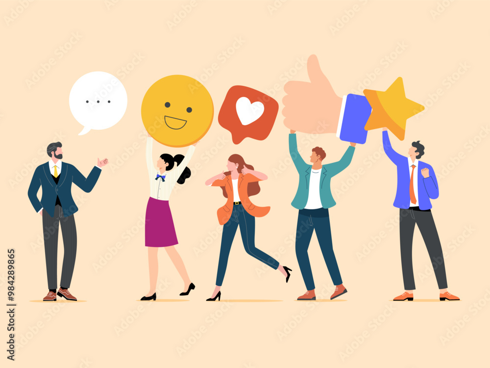 Naklejka premium Customer feedback and user experience or customer satisfaction