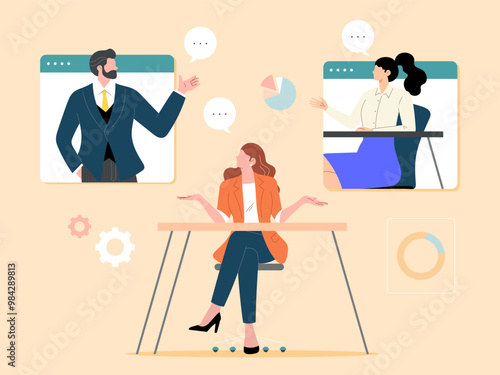 Business people are having a business video conference online