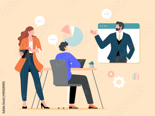 Business people chat or technology for team conversation concept