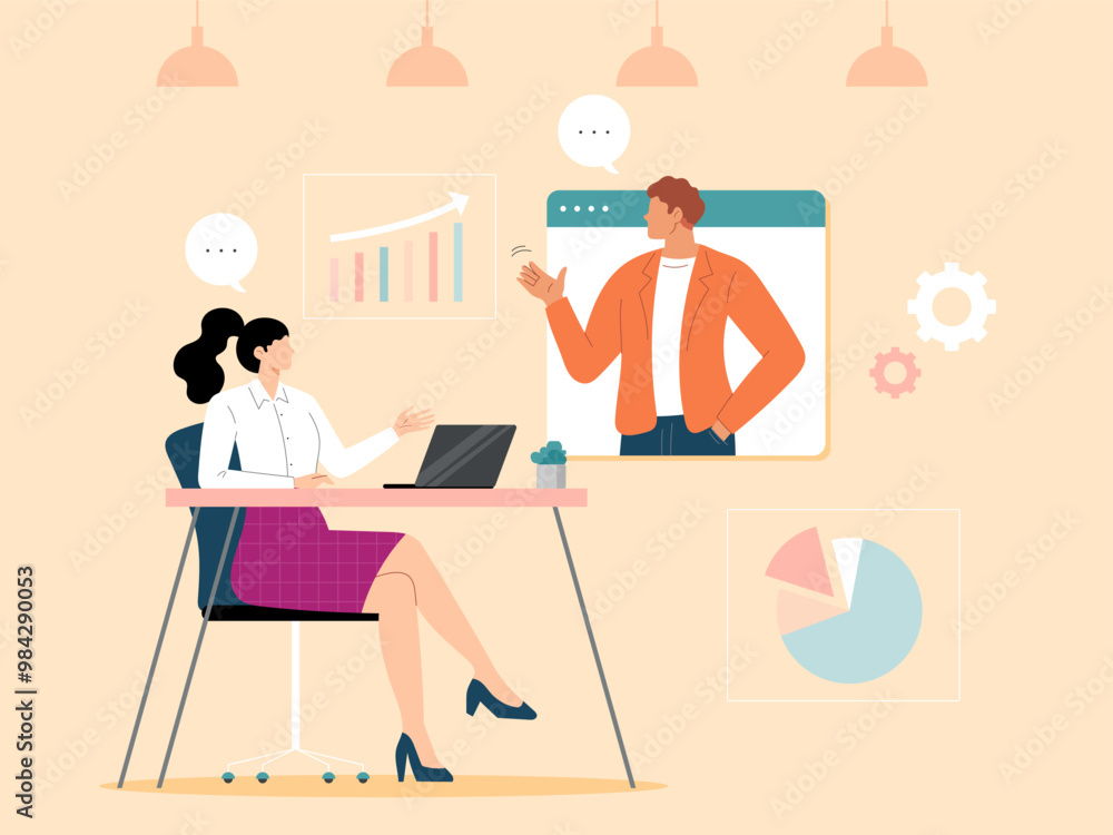 Online work discussion meeting Online work discussion meeting