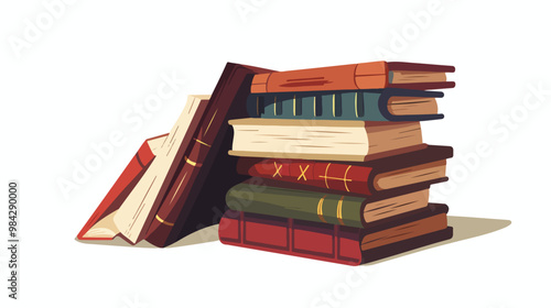 History Book Cover Design with Library Scene