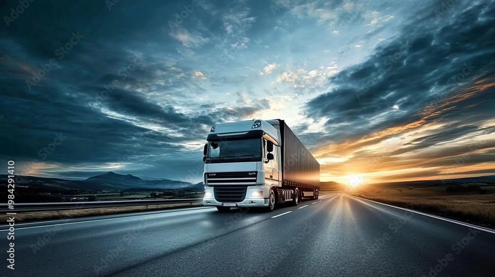 Global logistics and transportation services encompassing import and export operations. Cargo containers are transported via ship, truck, and airfreight, connecting businesses