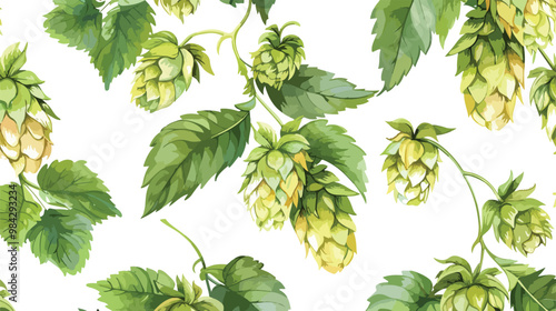 Hop Seamless Pattern Background Texture Hand Drawn