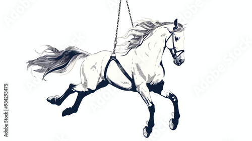 Spring Rider Horse Swing Vector Illustration