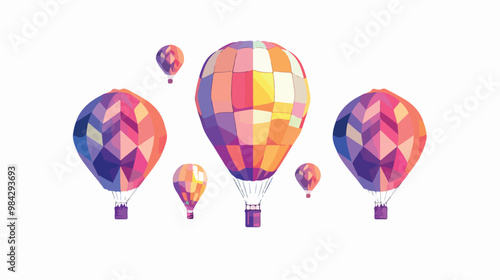 Colorful Abstract Hot Air Balloon Vector Background