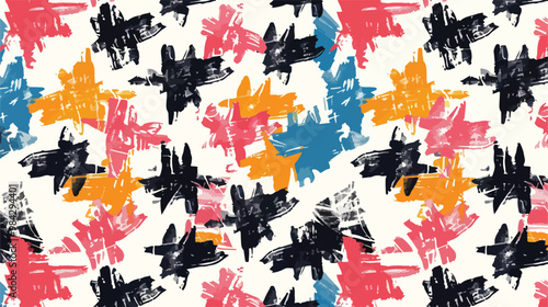 Hand-Drawn Houndstooth Pattern with Stroke Hatching Marks