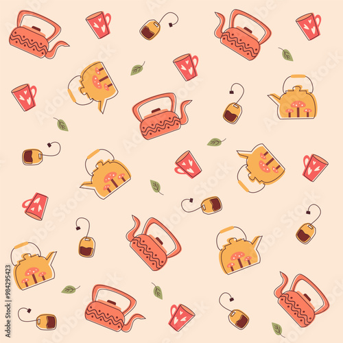 Pattern tea autumn