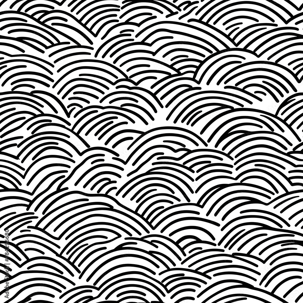 Chinese-inspired doodle tile seamless patterns in an illustrator graphic style Chinese-inspired doodle tile seamless patterns in an illustrator graphic style