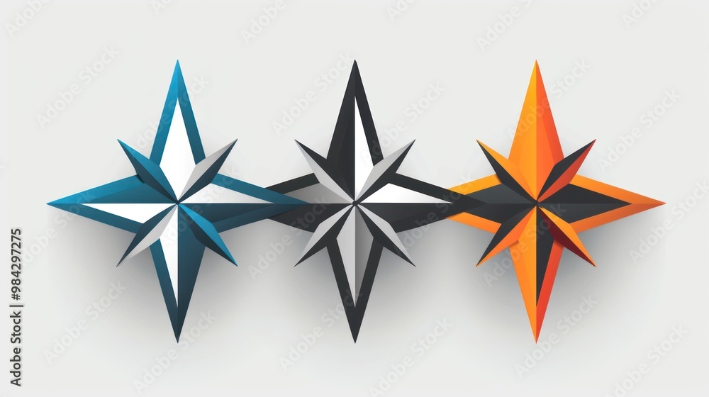 Obraz premium Compass Logo vector style