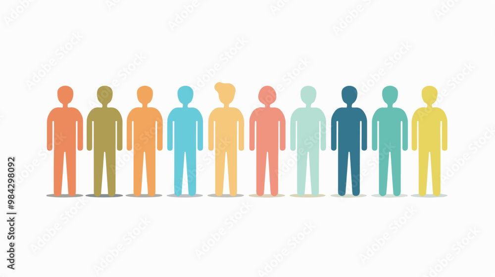 Human Figures as Symbol of Social Network - Flat Vector Human Figures as Symbol of Social Network - Flat Vector