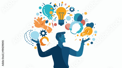Creative Solution Human Figure Symbol Flat Design