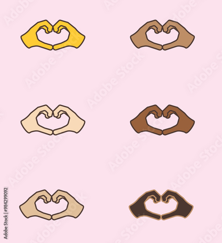 hand forming heart shape emoji, love emoji, hand gesture