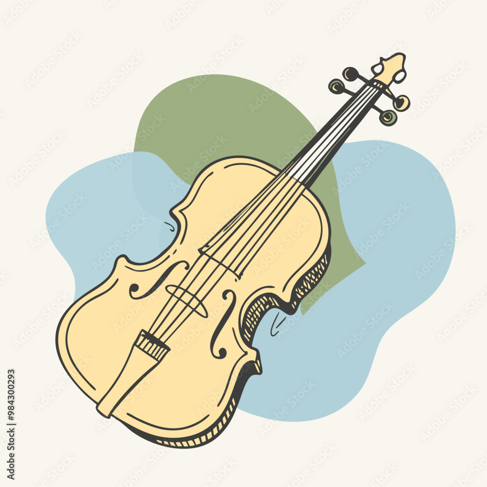 Naklejka premium vector illustration of violin