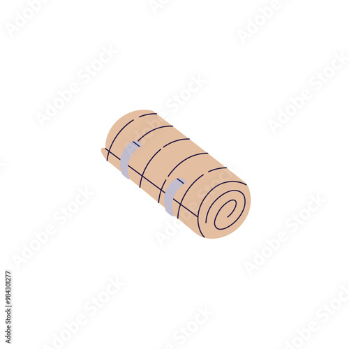 Roll of elastic band icon. Compression bandage, gauze bandaid for first aid. Medical tape, tool to heal wounds, sprains, fractures. Hurts treatment. Flat isolated vector illustration on white