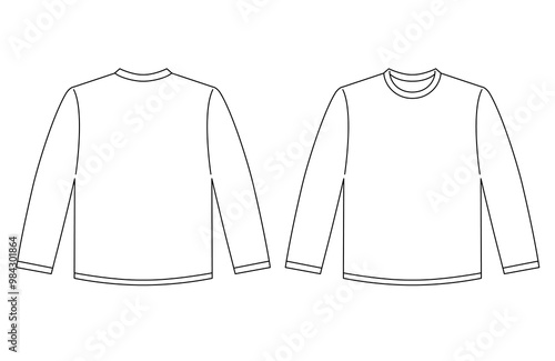 長袖Tシャツ　白無地