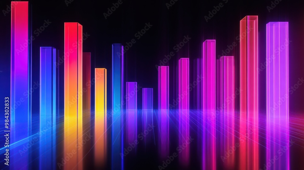 A digital bar graph in bold, neon shades, illustrating the climb of a business from 0 to 100, on a dark background. A digital bar graph in bold, neon shades, illustrating the climb of a business from 0 to 100, on a dark background.