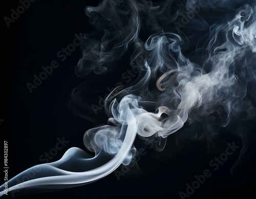 smoke on black background, cigarette smoke dark background, smoke on black