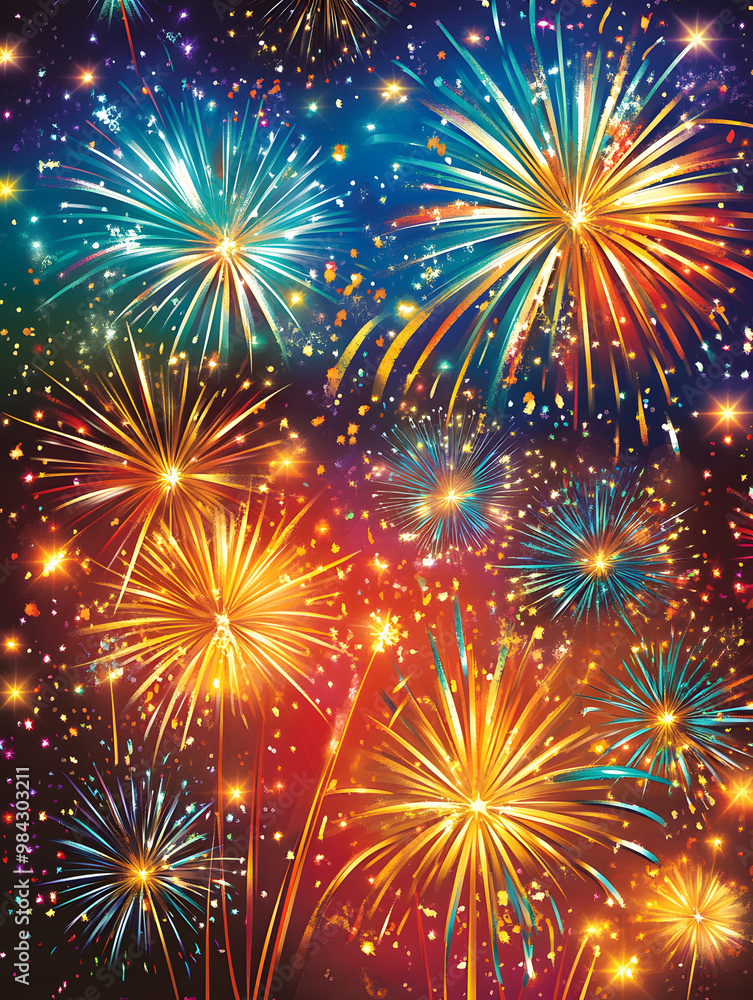 Fototapeta premium Christmas and New Year-themed graphic background