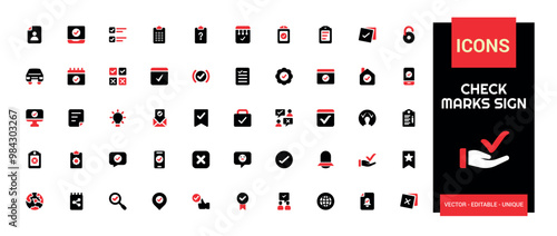 Check marks sign colroful icon set. Contains such icons as confirm and more. Color glyph icons set for web and ui. Solid icon set. Vector illustration.