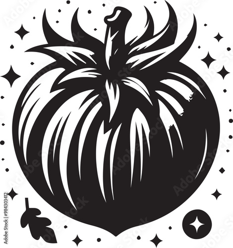 tomato silhouette simple vector icon, tomato logo Vector