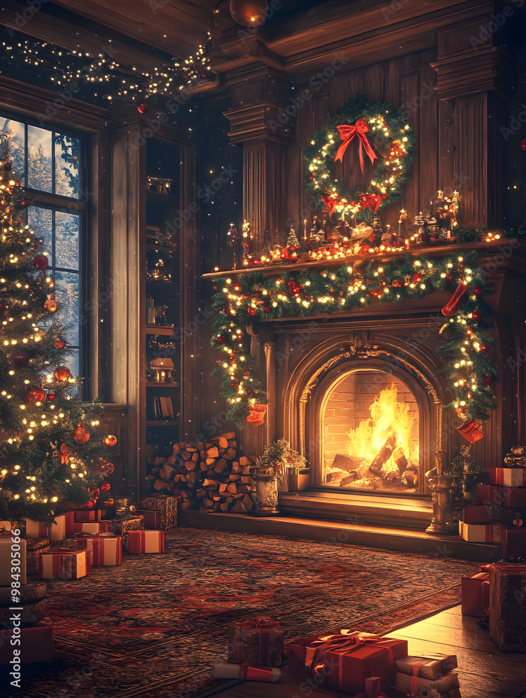 Christmas and New Year-themed graphic background Christmas and New Year-themed graphic background