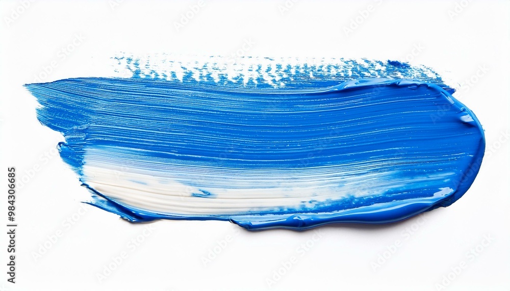 Fototapeta premium baby blue oil brush stroke on white background