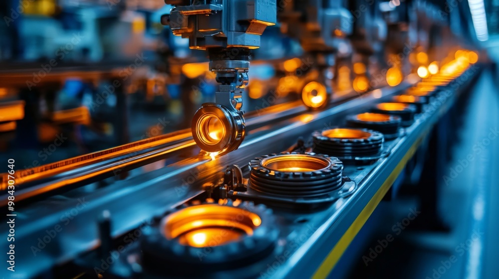 A production line where products are designed for easy disassembly and recycling, representing the principles of a circular economy A production line where products are designed for easy disassembly and recycling, representing the principles of a circular economy