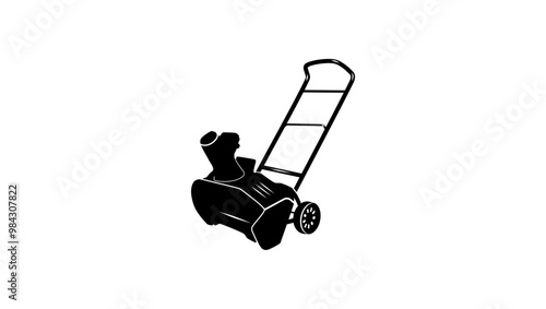 Snow Blower, black isolated silhouette