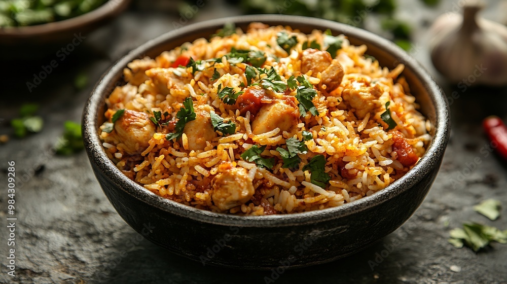 indian chicken biryani Spicy chicken biryani food photography : Generative AI indian chicken biryani Spicy chicken biryani food photography : Generative AI