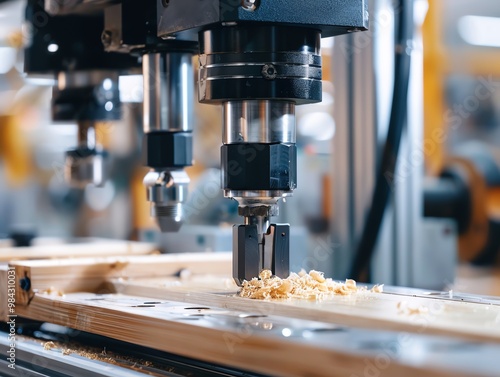 CNC machine in a custom fabrication shop photo