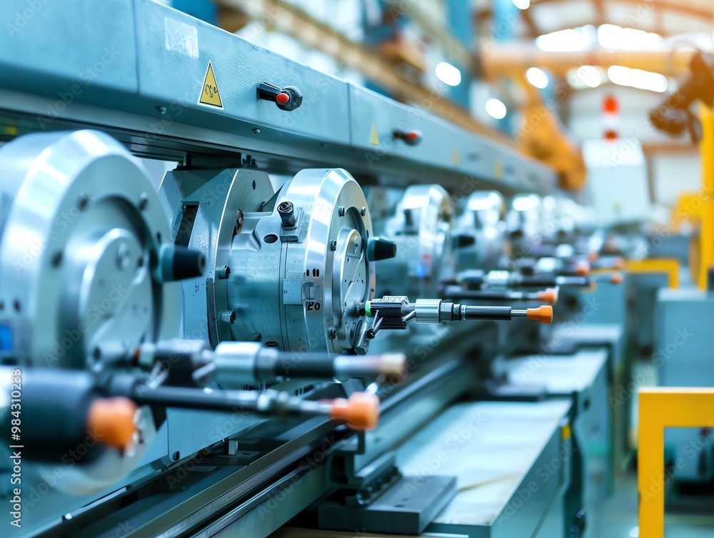 CNC machine in a heavy industry factory CNC machine in a heavy industry factory