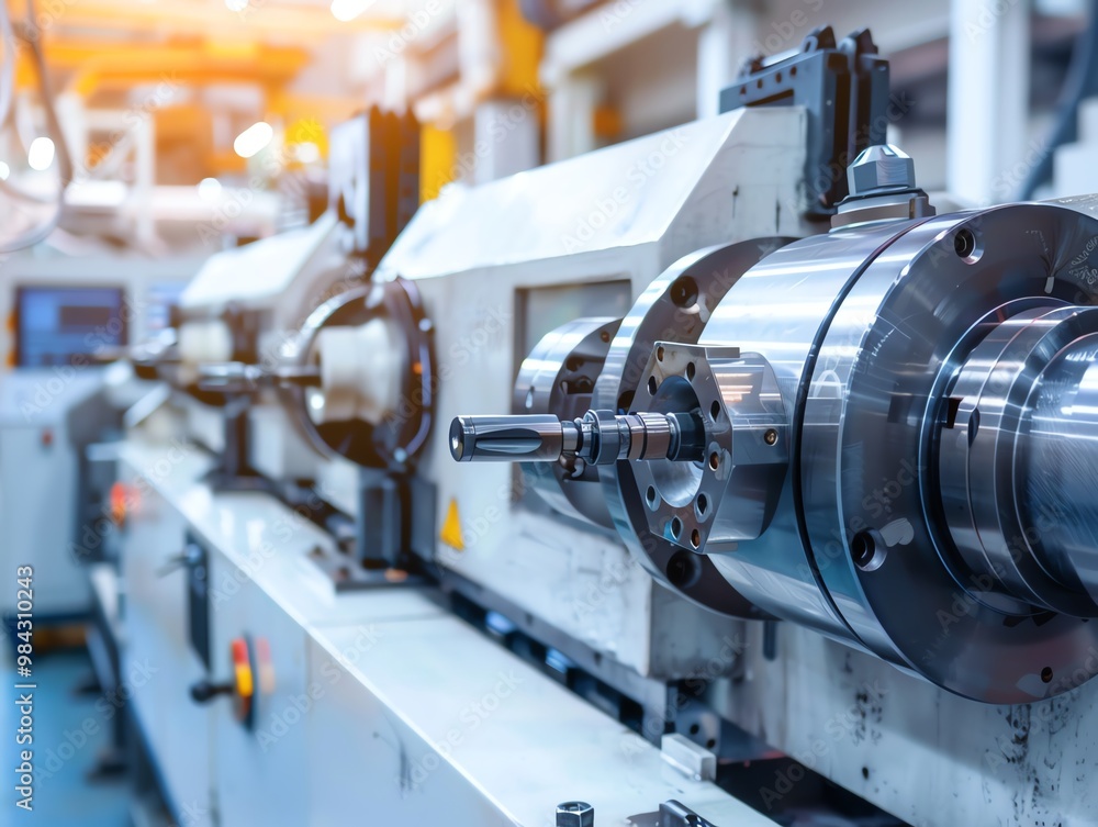 CNC machine in a heavy industry factory CNC machine in a heavy industry factory