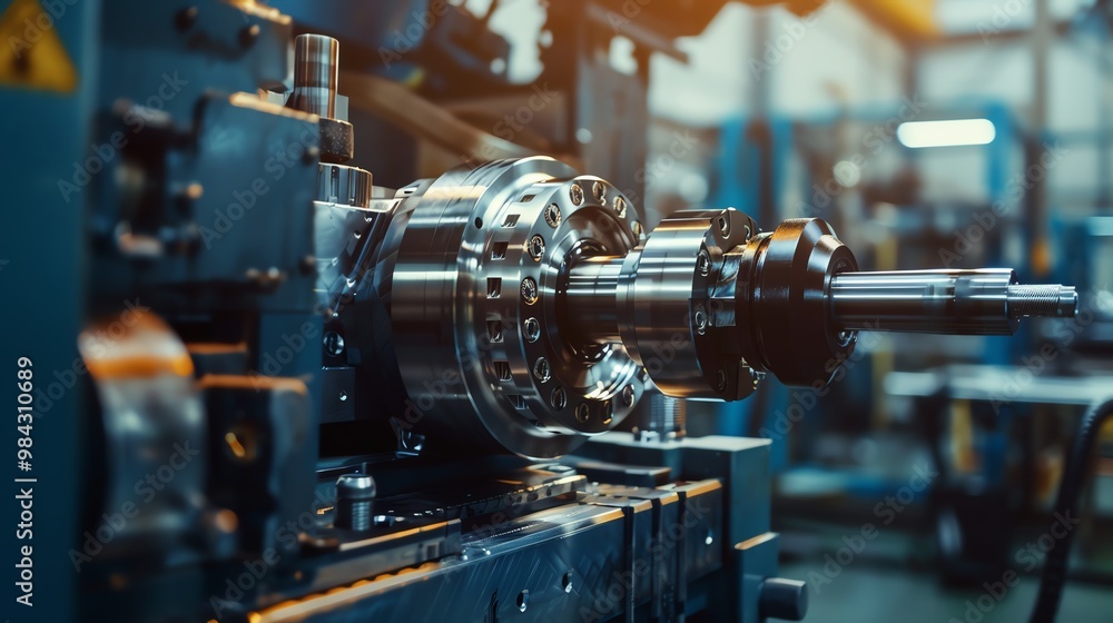 CNC machine in a military production facility CNC machine in a military production facility