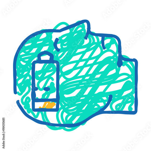 lack of strength and energy doodle icon sketch vector. lack of strength and energy sign. isolated symbol illustration