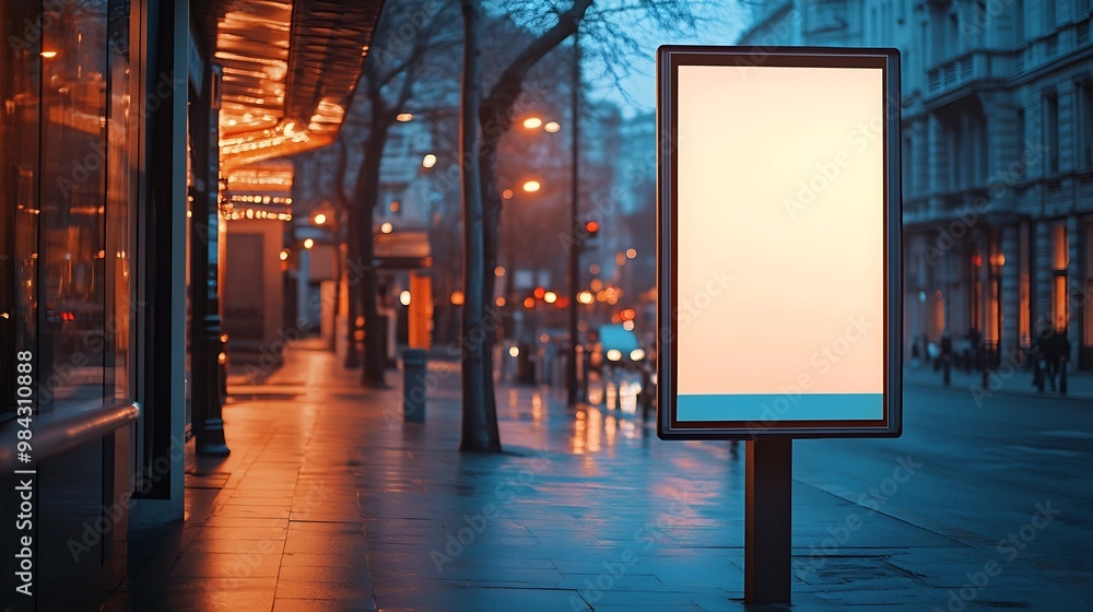 Modern Advertisement billboard in street Vertical blank digital billboard mockup at bus stop in city street Outdoor billboard mockup for advertisement placement : Generative AI Modern Advertisement billboard in street Vertical blank digital billboard mockup at bus stop in city street Outdoor billboard mockup for advertisement placement : Generative AI