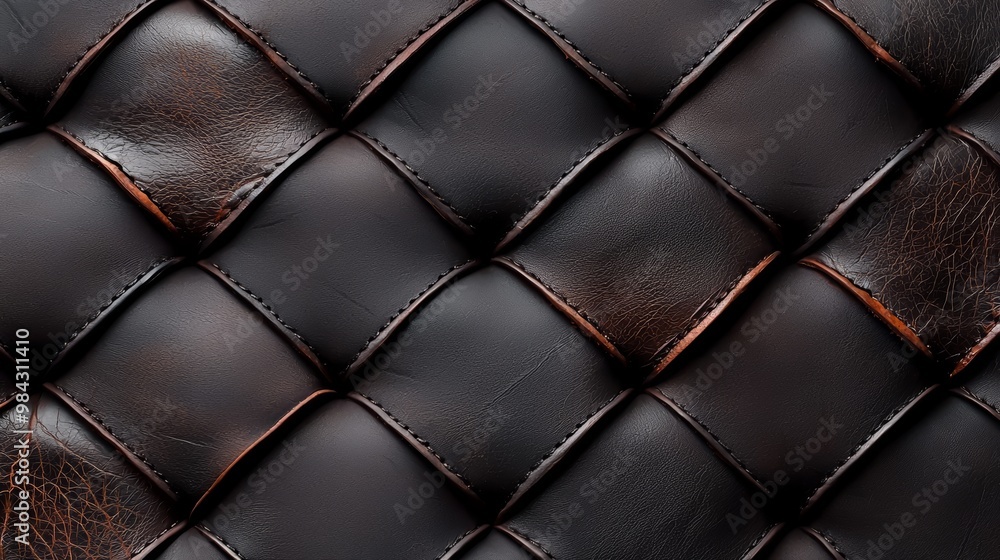 A luxurious, weathered leather surface with quilted diamond patterns and visible texture. A luxurious, weathered leather surface with quilted diamond patterns and visible texture.