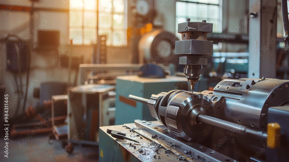 CNC machine in an advanced engineering workshop CNC machine in an advanced engineering workshop